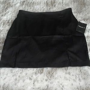 Silky black mini skirt